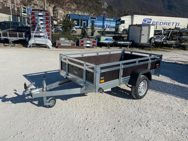 Reboque Martz Holz 230 x 126 cm 500/750 KG PTAC + suporte para escada e feixes de molas