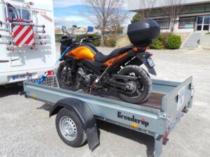 Plataforma basculante de 2,60 m, com travão, 1000 kg BRENDERUP