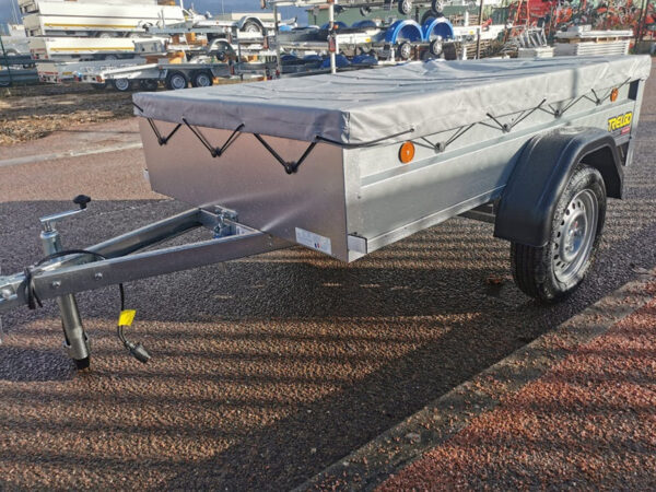 Reboque de bagagem TRELGO com roda de apoio e lona plana