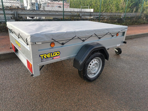 Reboque de bagagem TRELGO com roda de apoio e lona plana