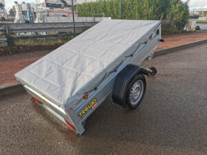 Reboque de bagagem TRELGO com roda de apoio e lona plana
