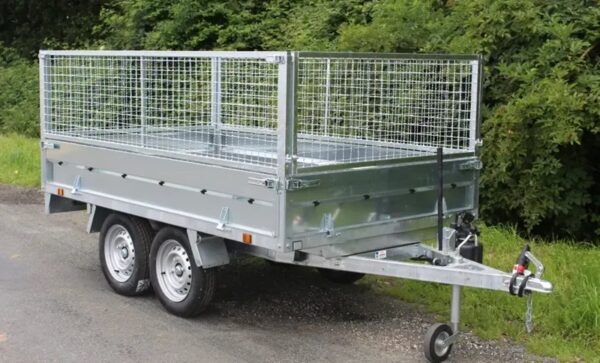 Reboque basculante de eixo duplo Leader 39560, dimensões úteis: 253 x 147 x 30 cm