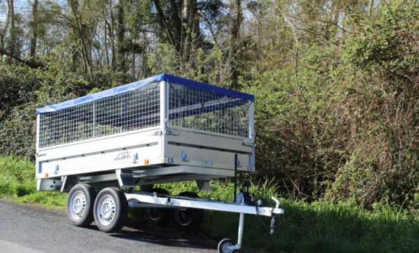 Reboque basculante de eixo duplo Leader 39560, dimensões úteis: 253 x 147 x 30 cm