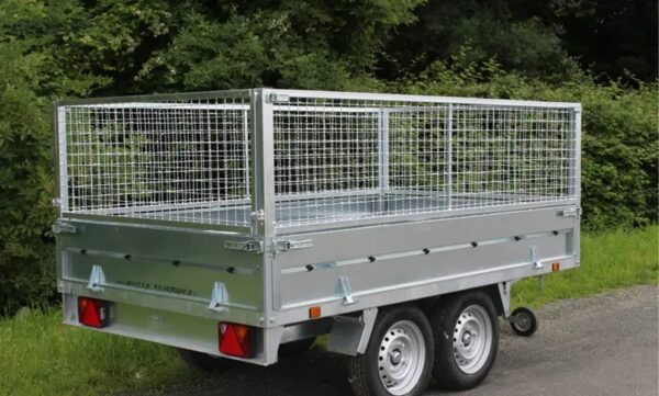 Reboque basculante de eixo duplo Leader 39560, dimensões úteis: 253 x 147 x 30 cm