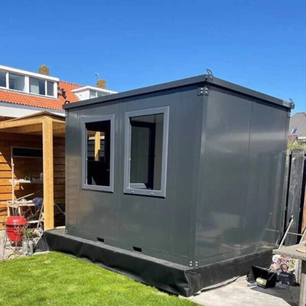 Contentor preto para garagem, 2 x 2 metros