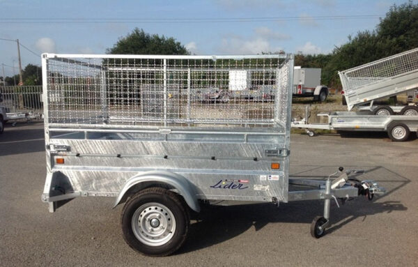 Reboque Lider para serviço pesado com 4 travões – peso bruto total de 750 kg – 200 x 134 cm – 1 eixo